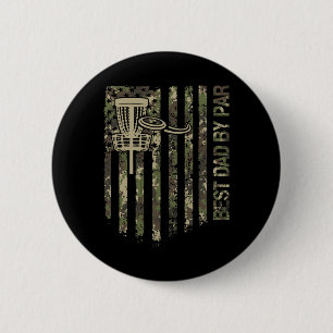 Men Disc Golf Usa Flag Camo Camoflage Best Dad By  6 Cm Round Badge
