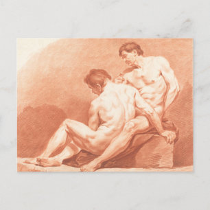 Men Embracing Postcard