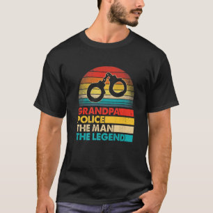 Men Father's Day Grandpa Police The Man The Legend T-Shirt
