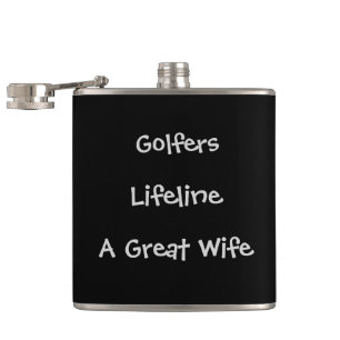 Men Golfers "great wife" Text > Mens Golfers Gifts Hip Flask