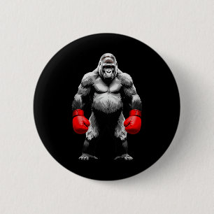 Men Gorilla Fighter Boxer Art Funny Animal Boxing  6 Cm Round Badge