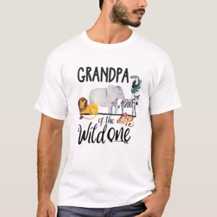 Men Grandpa Of The Wild One Zoo Birthday Safari An T-Shirt