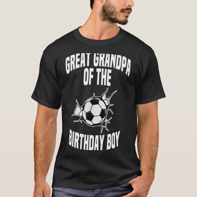 Men Great Grandpa Of The Birthday Boy Soccer Team  T-Shirt (Front)