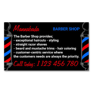 Men Haircare Barber Booking Magnetic Business Card