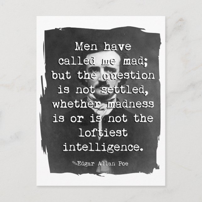 Men Have Called Me Mad Poe Quote Postcard (Front)