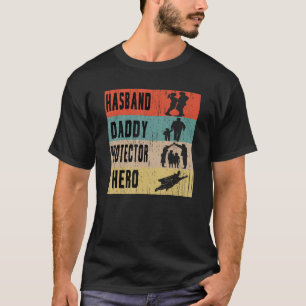 Men Husband Daddy Protector Hero Father's Day T-Shirt