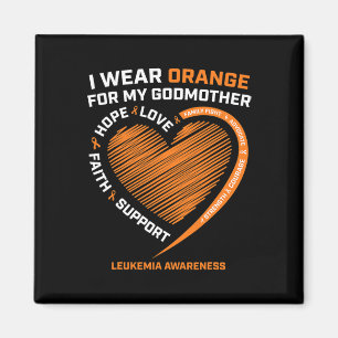 Men I Wear Orange For My Godmother Leukaemia Aware Magnet