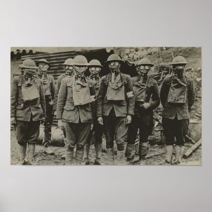 Men In Gas Mask WWI  Print