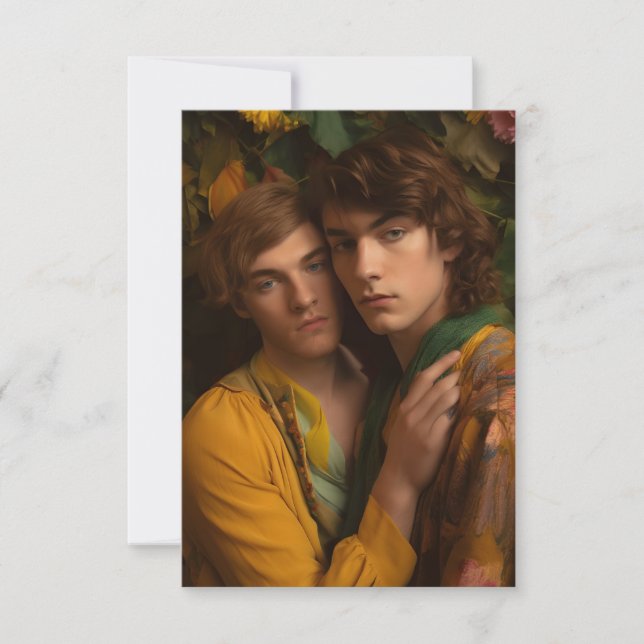 Men in Love Blank Card (Front)