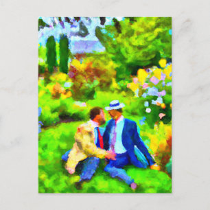 Men in Love in The Garden Postcard