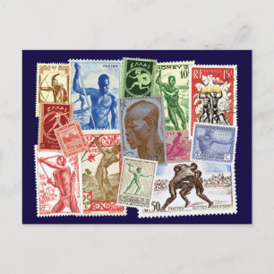 Men in Postal Designs Postcard