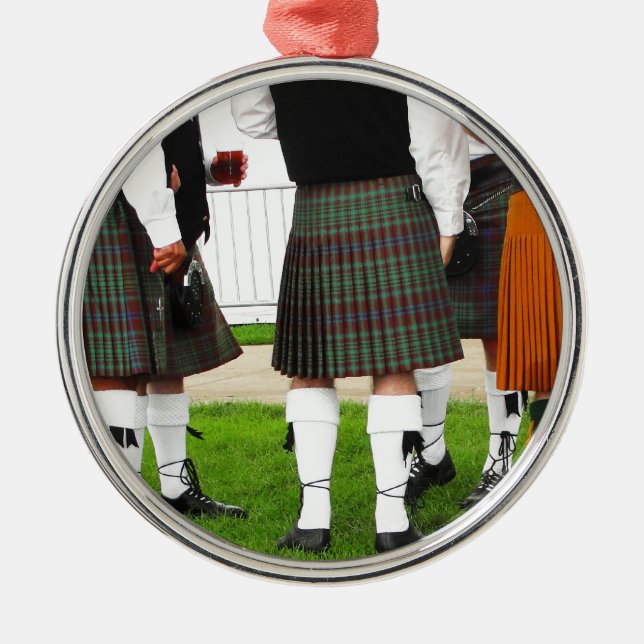 Men In Skirts Metal Ornament (Front)