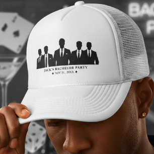Men in Suits Bachelor Party White Trucker Hat