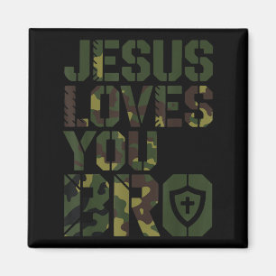 Men Jesus Loves You Bro Funny Christian Boy Godson Magnet