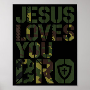 Men Jesus Loves You Bro Funny Christian Boy Godson Poster