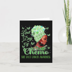 Men Last Day Of Chemo Bile Duct Cancer Awareness Card