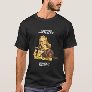 Men Make Strange Request Shave Lady Beaver Vintage T-Shirt
