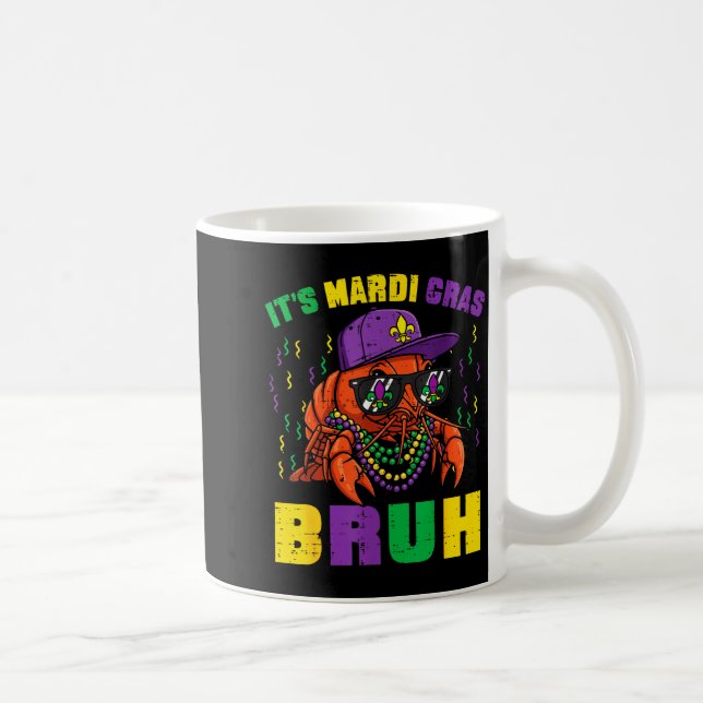 Men Mardi Gras Bruh Crawfish Crayfish Coffee Mug (Right)