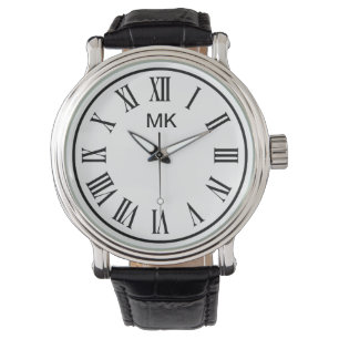 Men Monogram Roman Numeral Design Watch