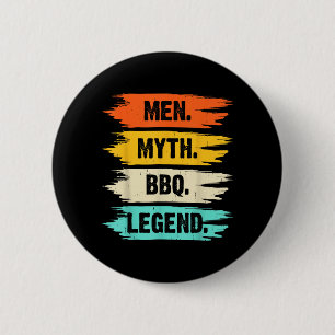 Men Myth Bbq Legend Fathers Day Grill King 6 Cm Round Badge