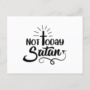 Men Not Today Satan V-Neck Graphic T-Shirt Postcard
