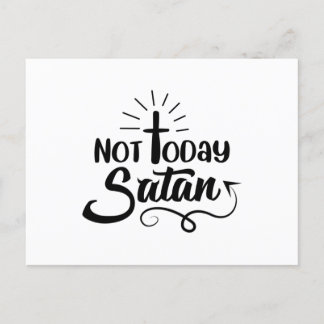 Men Not Today Satan V-Neck Graphic T-Shirt Postcard