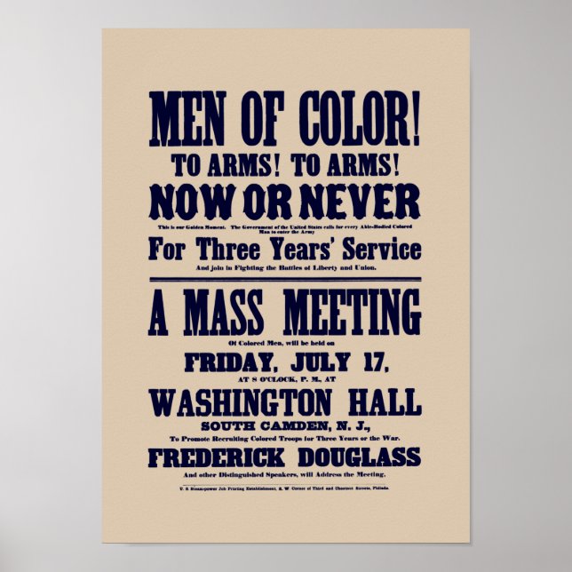 Men Of Colour! To Arms! Now Or Never Poster (Front)