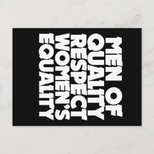 Men of quality respect women's equality postcard