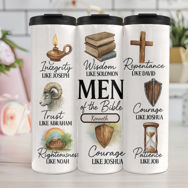 Men of the Bible Virtue Collage Thermal Tumbler (Creator Uploaded)