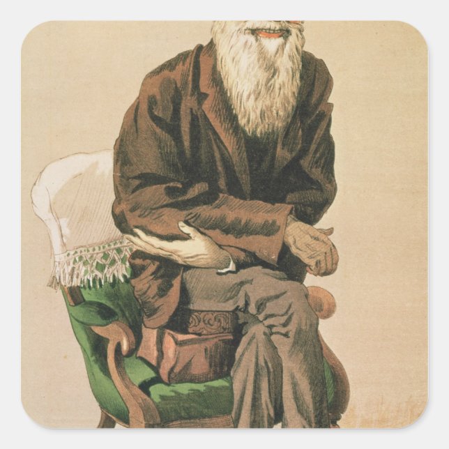 Men of the Day, no. 33, Charles Darwin Square Sticker (Front)