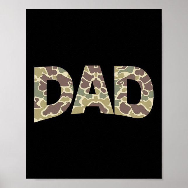 Men Old School Camo Dad  Poster (Front)