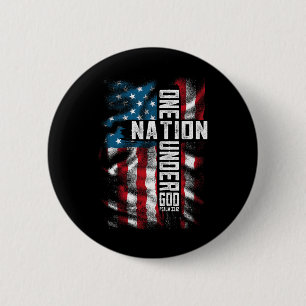 Men One National Under God 4th Of July Men Women  6 Cm Round Badge