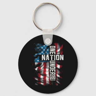 Men One National Under God 4th Of July Men Women Key Ring