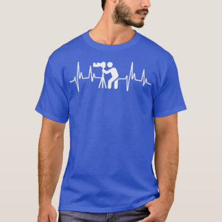 Men Photographer Profession Heartbeat Line  T-Shirt
