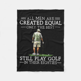 Men Play Golf Eighties Funny Golfer Golfing Fleece Blanket