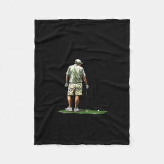 Men Play Golf Eighties Funny Golfer Golfing  Fleece Blanket