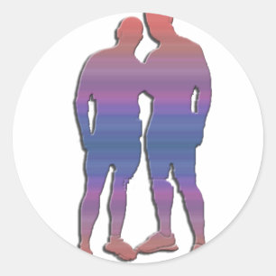 Men Posing Classic Round Sticker