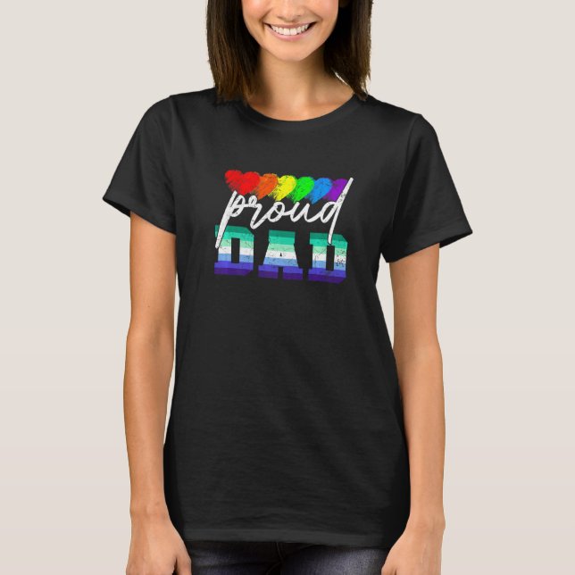 Men Proud Dad Transgender Pride Gay Flag Lgbt Fath T-Shirt (Front)