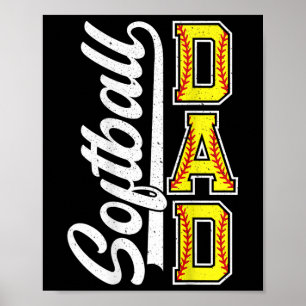 Men Proud Softll Dad Daddy Coach Of Daughter Son O Poster