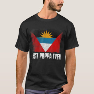 Men Retro Antigua And Barbuda Flag Best Poppa Ever T-Shirt