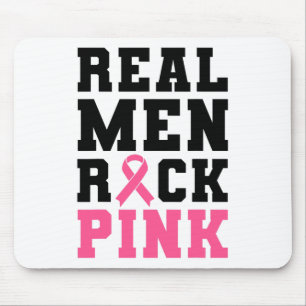 Men Rock Pink Breast Cancer Awareness Mouse Pad