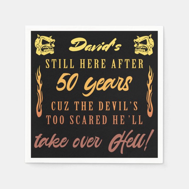 Men’s 50th Birthday Humour Napkin (Front)