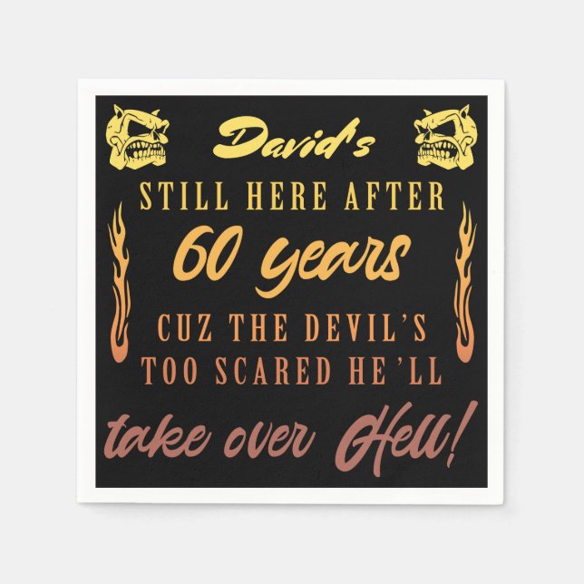Men’s 60th Birthday Humour Napkin (Front)