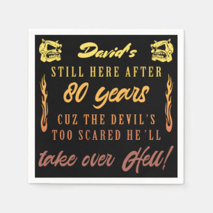 Men’s 80th Birthday Humour Napkin