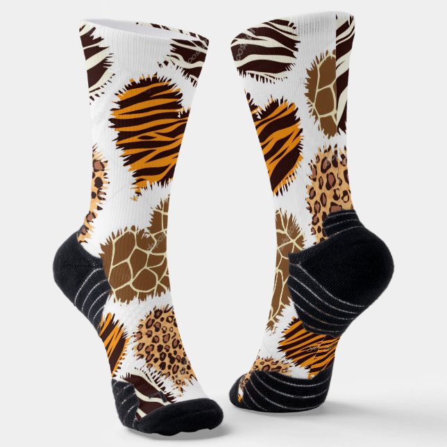 Men’s African Print Athletic Crew Socks (Angled)