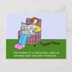 Men’s Anniying Habits Cartoon Humour. Postcard