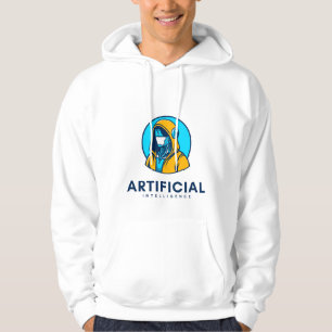 Men’s Artificial Intelligence White Hoodi Hoodie