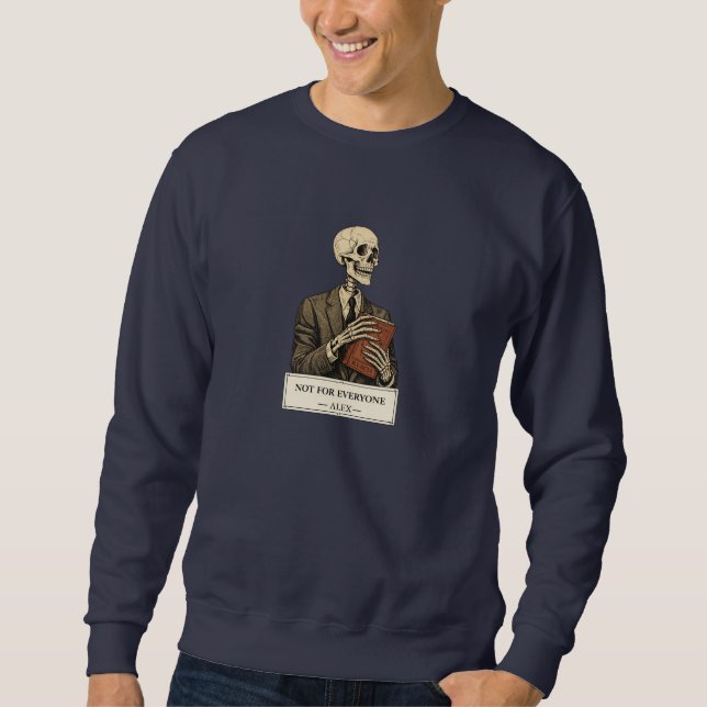 Men’s Black Skeleton Graphic Crewneck Sweatshirt (Front)