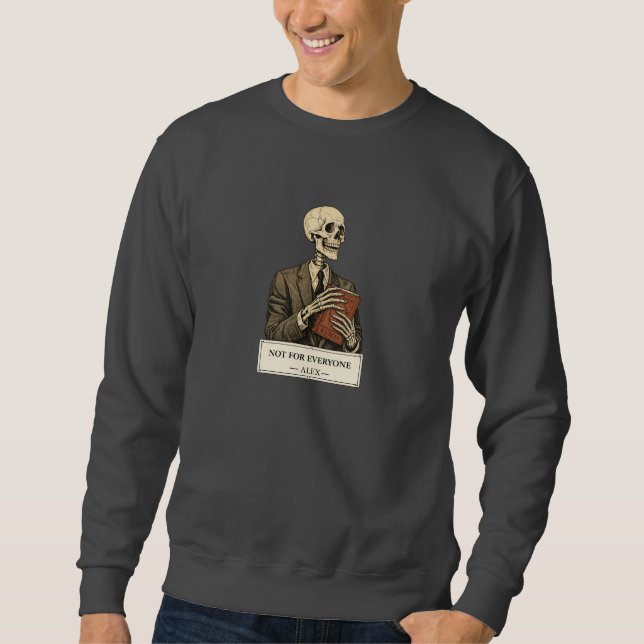 Men’s Black Skeleton Graphic Crewneck Sweatshirt (Front)