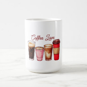 Men’s Coffee Art T-Shirt Cute Coffee Cups Street